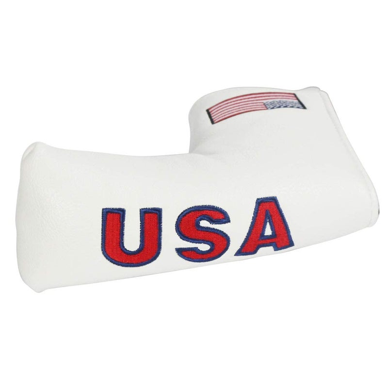 PINMEI Golf Blade Putter Cover Golf Putter Headcover Synthetic Leather Closure for Scotty Cameron Odyssey Blade Taylormade Ping (White) - Image 4